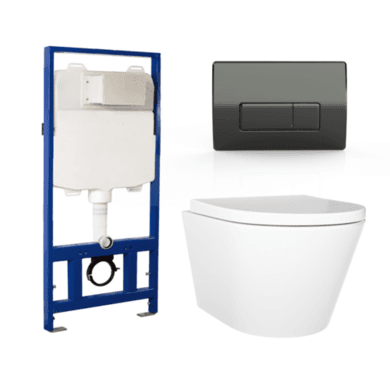 Newport Matt Black Wall Hung Toilet