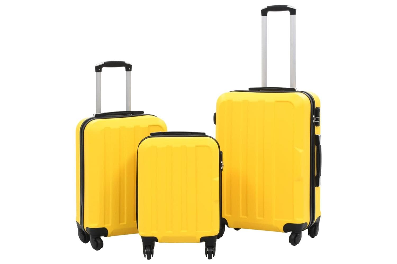 Vidaxl 91876 Hardcase Trolley Set 3 Pcs Yellow Abs