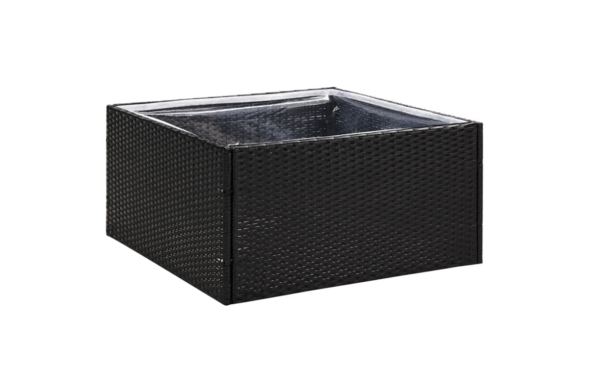 vidaXL 319171 Garden Planter Black 80x80x40cm Poly Rattan