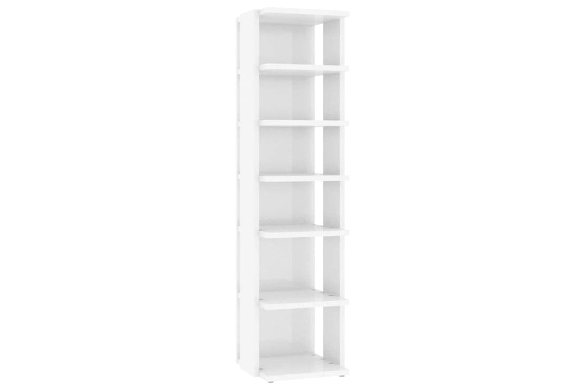 vidaXL 808497 Shoe Cabinet High Gloss White 27.5x27x102cm Engineered Wood