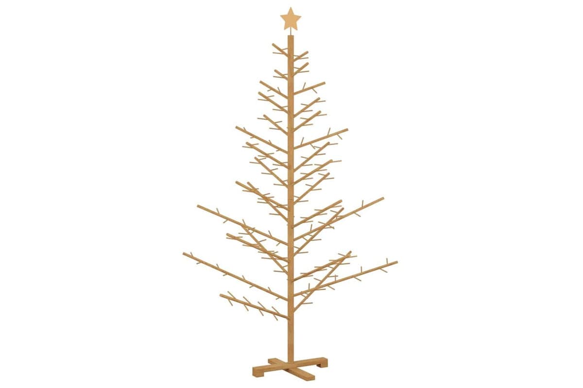 Vidaxl Wooden Christmas Tree With Stand Brown 180 Cm Solid Pine Wood