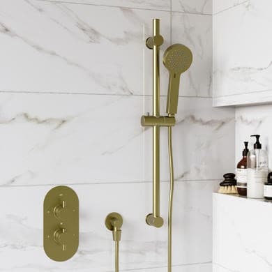 Arissa Brushed Brass 1 Outlet Thermostatic Mixer Shower Set