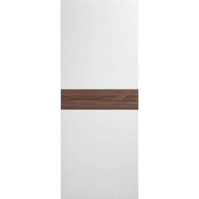 Internal White Painted Door with Walnut Veneer Inlay - Pre-Finished - 1981 x 762 x 35mm - Asti - XL Joinery