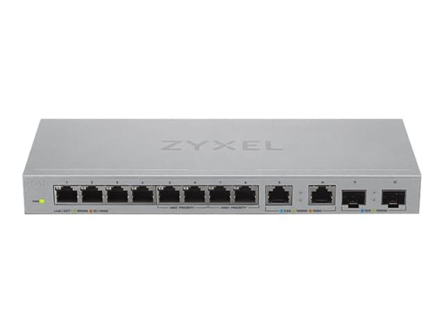 ZYXEL - XGS1010-12 - V2 - switch - Managed - 8 x 10/100/1000 + 2 x 100/1000/2.5G + 2 x 1 Gigabit / 10 Gigabit SFP+ (uplink) - desktop, wall-mountable