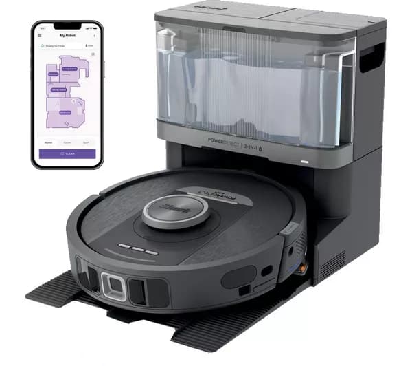 SHARK RV2800YEUK PowerDetect NeverTouch 2-in-1 Robot Vacuum Cleaner - Black & Silver
