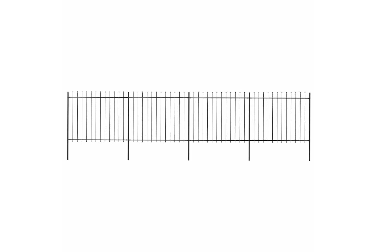 Vidaxl 277632 Garden Fence With Spear Top Steel 6.8x1.5 M Black