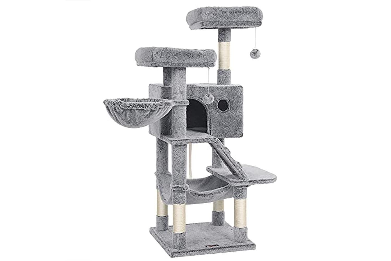Feandrea Cat Scratching Post | Soft Plush Cover | Grey Blue | 135cm