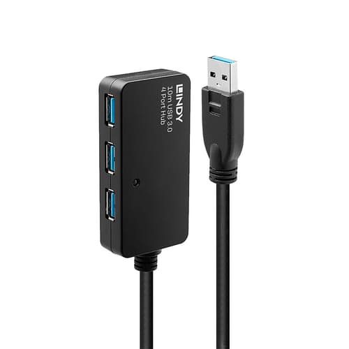 Lindy - 10M USB 3.0 ACTIVE EXT HUB PRO TYPE A MALE TO 4 X FEMALE