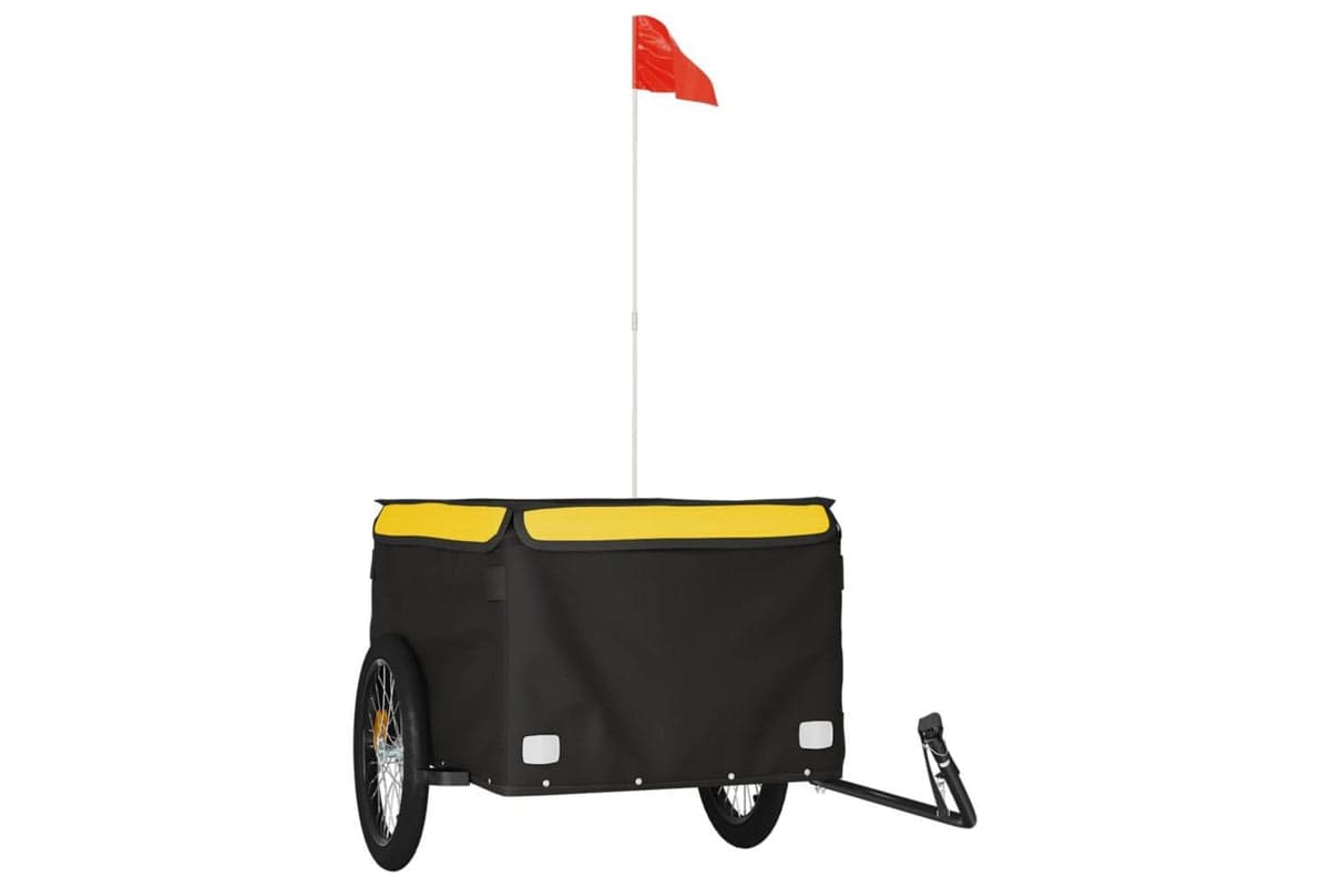 Vidaxl Bike Trailer Black And Yellow 45 Kg Iron