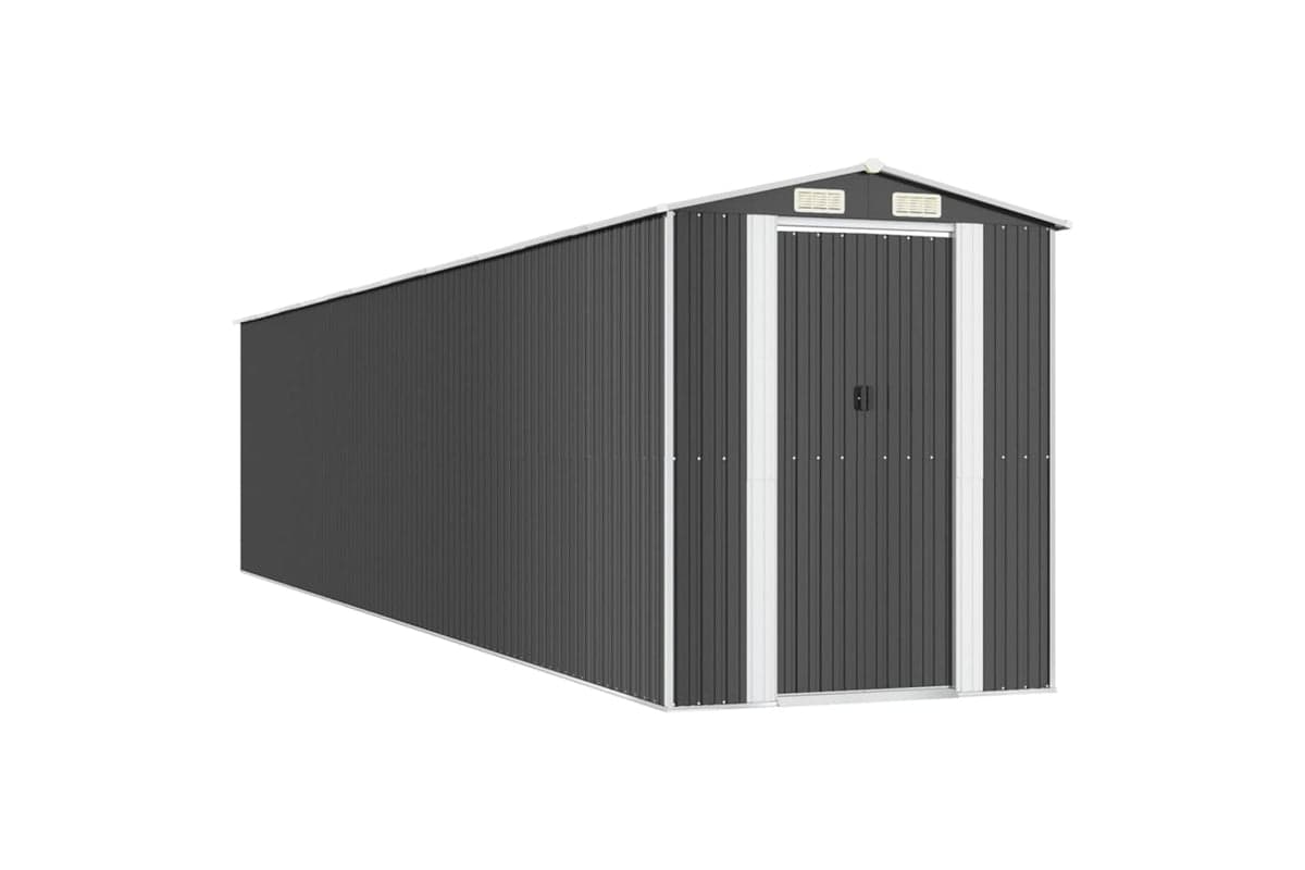 vidaXL 3147458 Garden Shed Anthracite 192x938x223cm Galvanised Steel