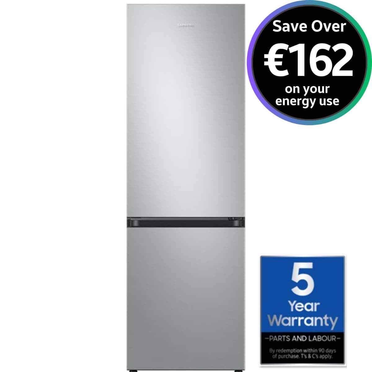 Samsung Series 4 RB34C600ESA, 185 x 60cm, 230/114L, Frost Free, Fridge Freezer, Silver