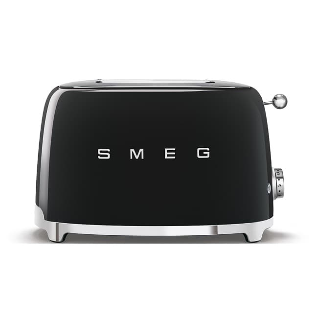Smeg 50's Retro style 2 Slice Black Toaster | TSF01BLUK