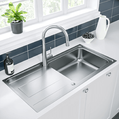 Enza Single Bowl Kitchen Sink with Reversible Drainer