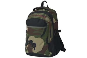 Vidaxl 91110 School Backpack 40 L Black And Camouflage