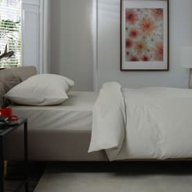 400 Thread Count 100% Combed Cotton Fitted Sheet Natural