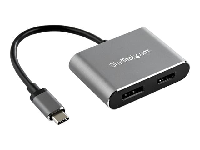 Startech USB C Multiport Video Adapter, 4K 60Hz USB-C to HDMI 2.0 or DisplayPort 1.2 Monitor Adapter, USB Type-C 2-in-1 Display Converter HDMI/DP HBR2