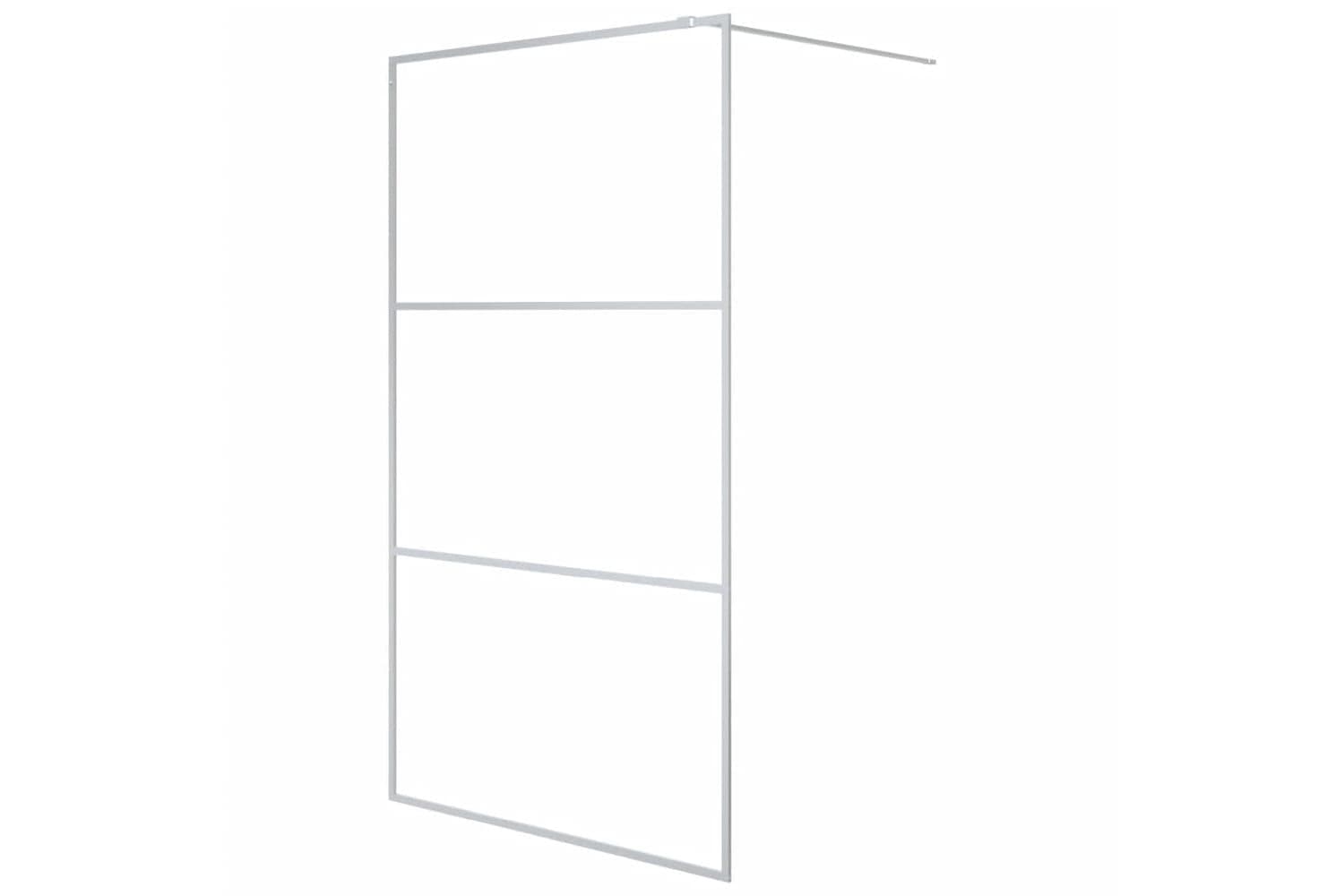 vidaXL 152118 Walk-in Shower Wall Silver 115x195cm Clear Esg Glass