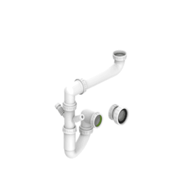 Space Saving Single Bowl Kitchen Sink Plumbing Kit Pipe and Trap – Essence