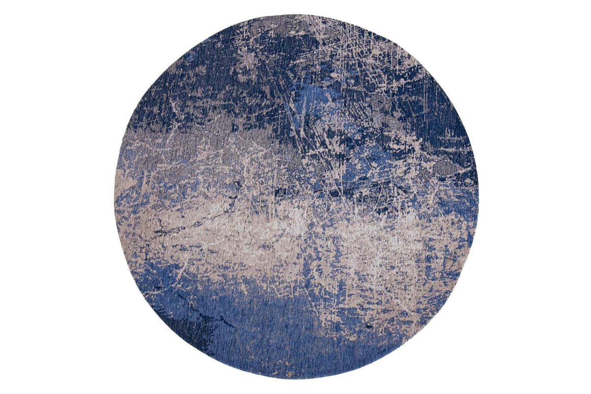 Louis De Poortere | Cracks Eco Round Rug | Blue | 140 x 140 cm