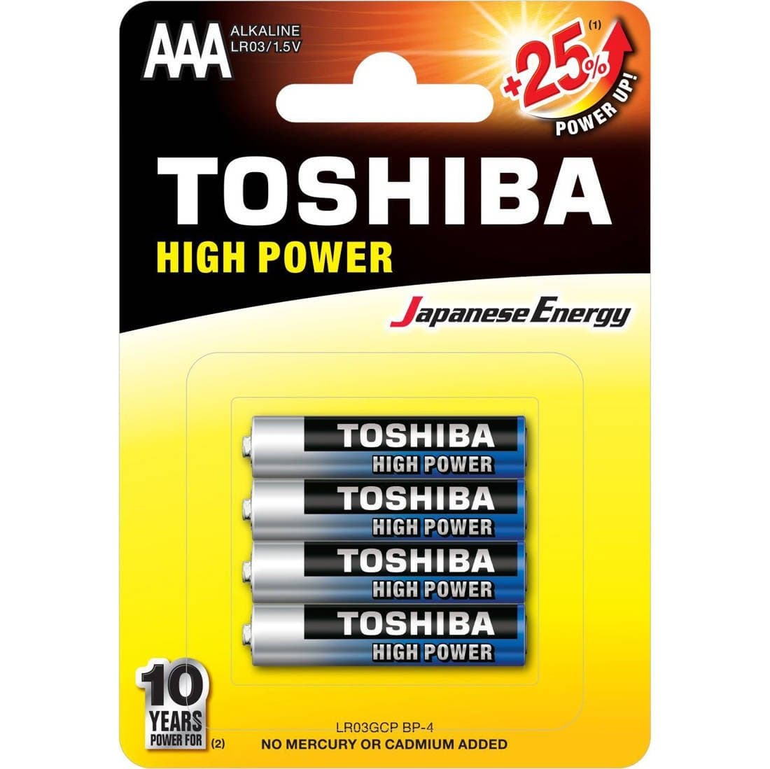 TOSHIBA 4 Pack Aaa 1.5v Batteries...