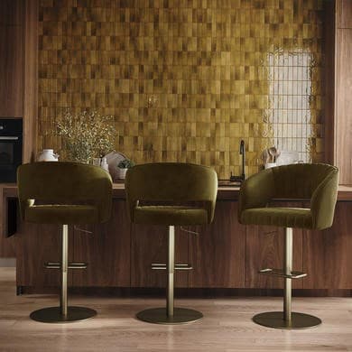 Runa Curved Adjustable Swivel Bar Stools