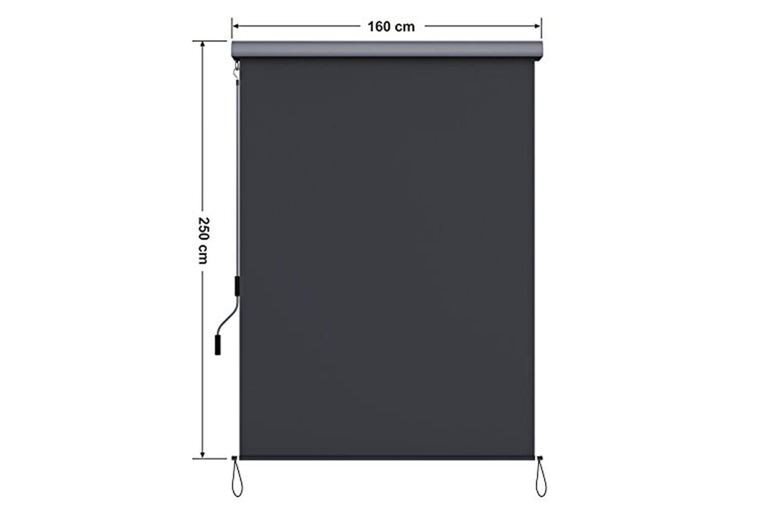 Songmics Vertical Awning | Outdoor Privacy Screen | Grey | 2.5 X 1.6 Metres