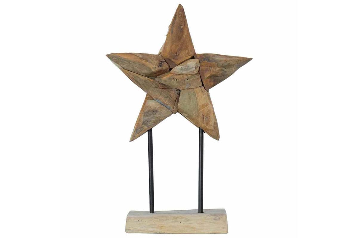 Vidaxl Christmas Star Brown 30 X 5 X 45 Cm Solid Teak Wood