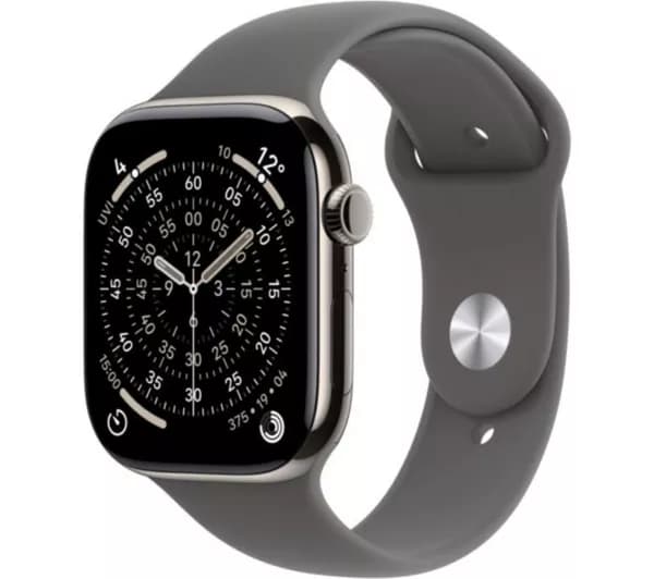 APPLE Watch Series 11 Cellular - 46 mm Natural Titanium Case with Stone Grey Sport Band, M/L