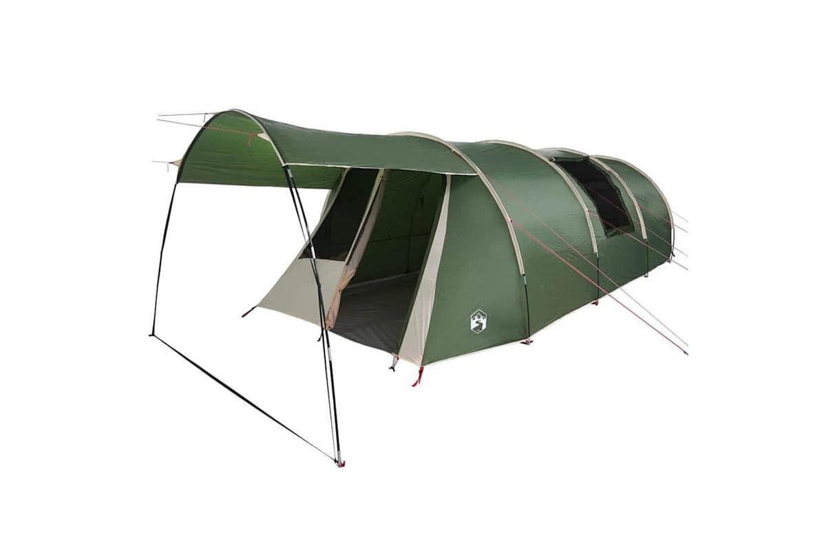 Vidaxl Tunnel Tent With Roof Green And White 740 X 370 X 220 Cm