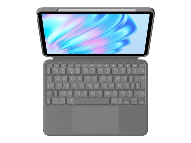 LOGITECH - Combo Touch - Keyboard and folio case - with trackpad - backlit - Apple Smart connector - QWERTY - UK - oxford grey - for Apple 11-inch iPad Air (M2, M3)