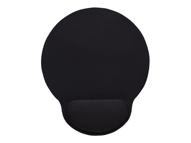 Manhattan Wrist Gel Support Pad and Mouse Mat, Black, 241 × 203 × 40 mm, non slip base, Lifetime Warranty, Card Retail Packaging