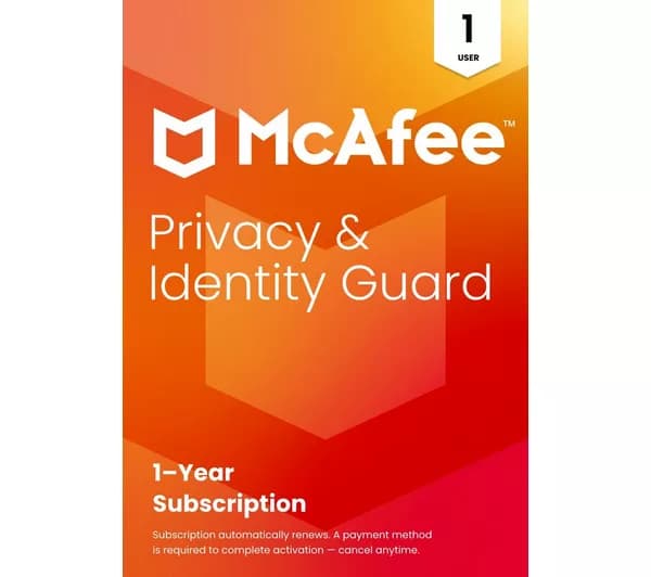 MCAFEE Privacy & Identity Guard - 1 year (automatic renewal) for 1 user