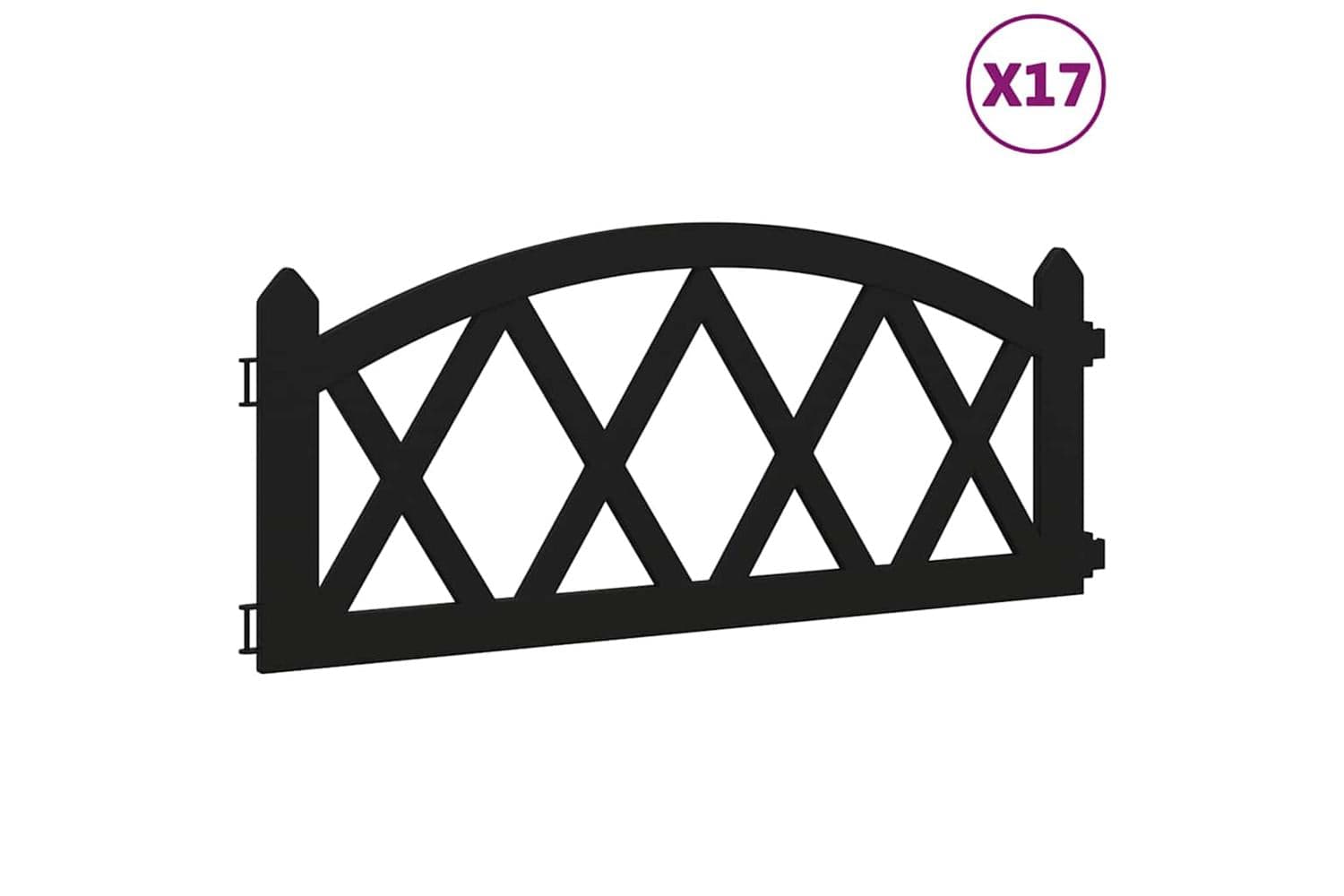 Vidaxl 318297 Lawn Edgings 17 Pcs Black 10 M Pp