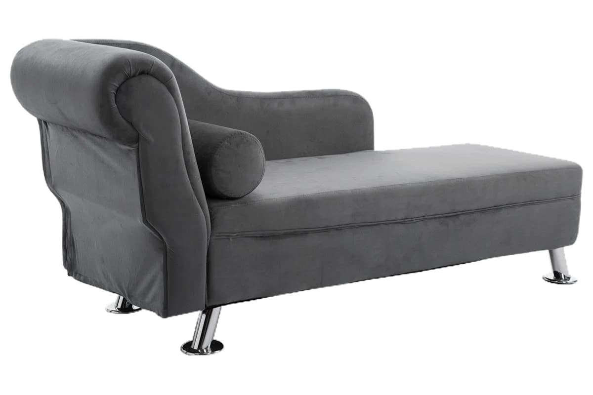 Homcom Chaise Longue Sofa | Cloth and Metal | Grey