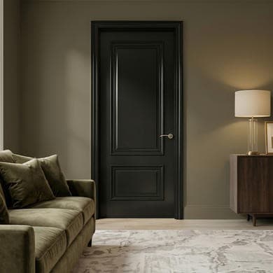 Internal Black 2-Panel FD30 Fire Door - 1981 x 762 x 44mm - Nelson - XL Joinery