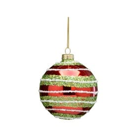 Glitter Glass Ball Tree Decoration 8cm