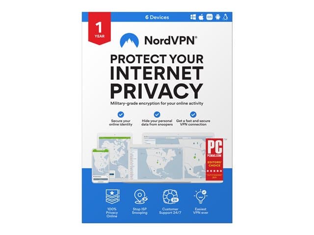 NORDVPN - Subscription licence (1 year) - ESD - Linux, Win, Mac, Android, iOS - Worldwide