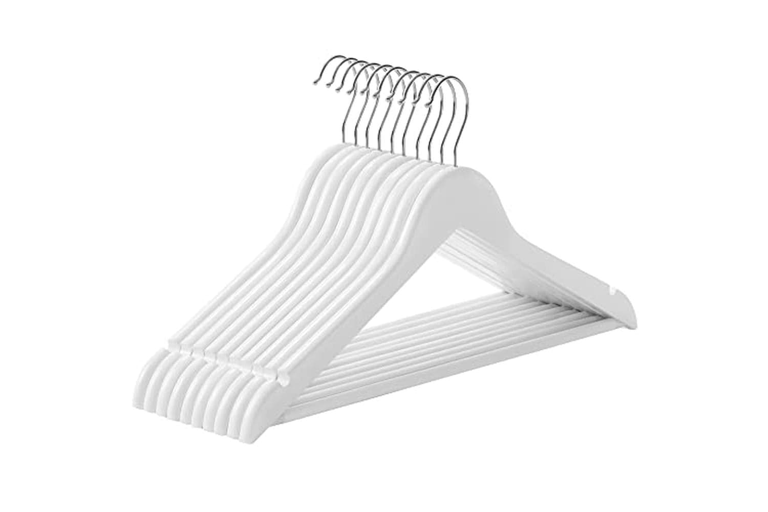 Songmics CRW03W10 Hanger with Trouser Bar | 10 Pieces | White