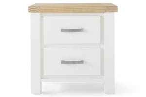 Cotswold Bedside Locker | 2 Drawer | White/Natural