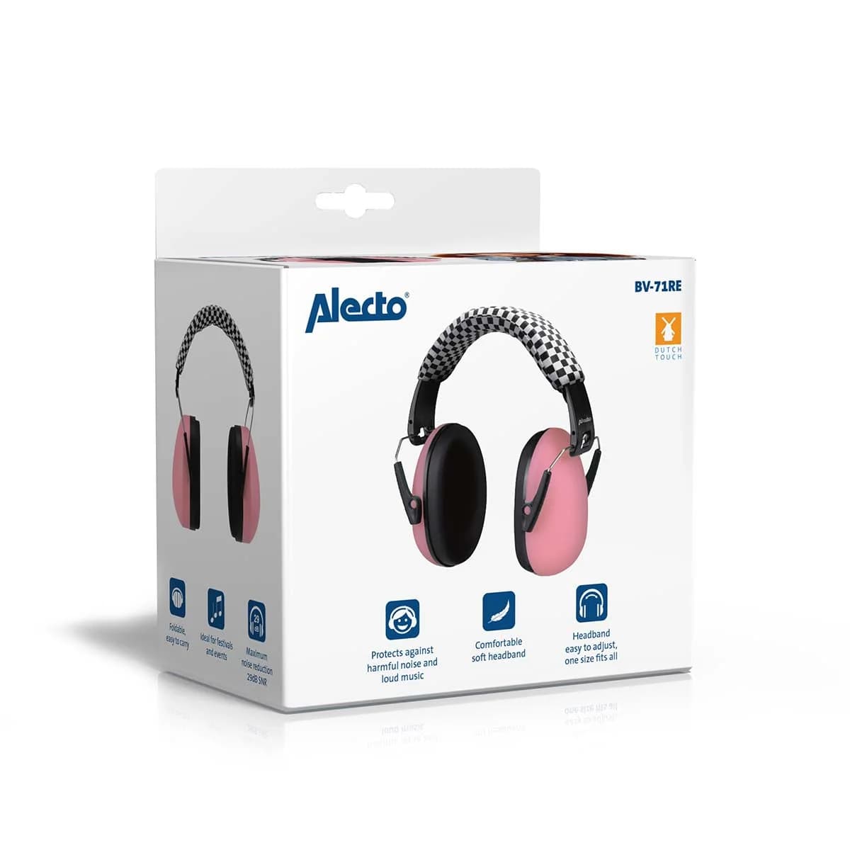 Alecto BV-71RE Children's Hearing Protection - Pink