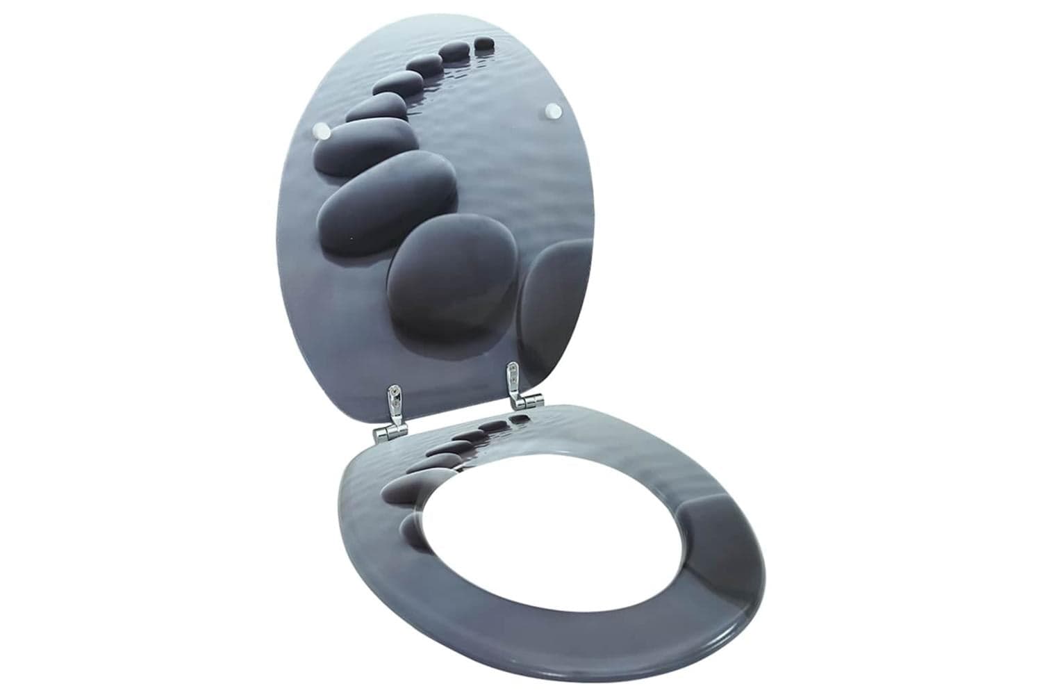 Vidaxl 140804 Wc Toilet Seat Mdf Lid Stones