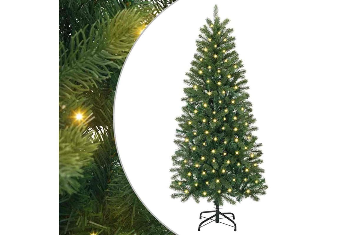 Vidaxl Artificial Christmas Tree With 150 Leds Green 120 Cm Pe And Pvc