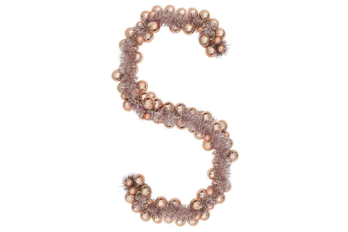 Vidaxl Christmas Ball Garland Rose Gold 186 Cm Polystyrene