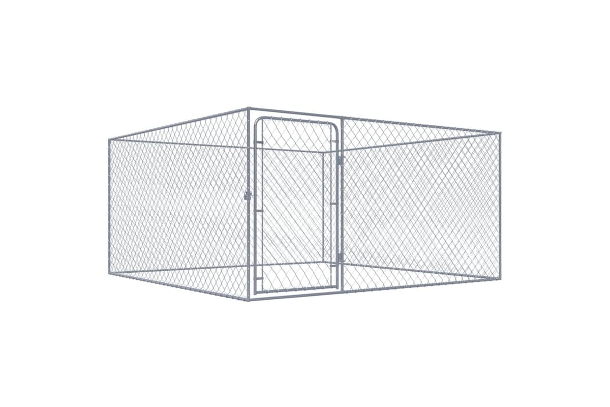Vidaxl 170819 Outdoor Dog Kennel Galvanised Steel 2x2x1 M