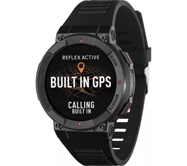 REFLEX ACTIVE Series 43 Smart Watch - Black, Silicone Strap