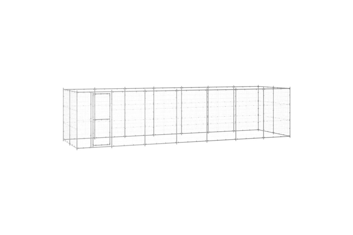 Vidaxl 3082310 Outdoor Dog Kennel Galvanised Steel 16.94 M2