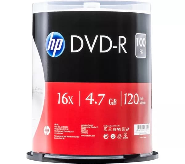 HP 16X DVD-R Blank Discs - Pack of 100