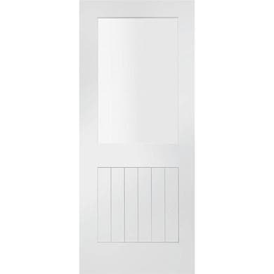 Internal White Primed Half-Glazed Cottage Door with Clear Glass - Suffolk - XL Joinery