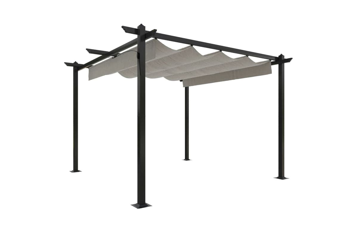 Vidaxl 318534 Garden Gazebo With Retractable Roof 3x3 M Cream