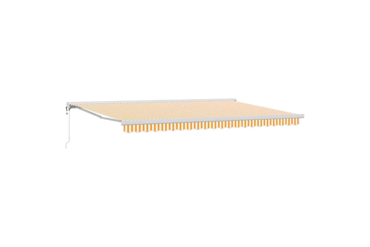 Vidaxl Retractable Awning Orange And White 500 X 300 Cm Fabric Metal